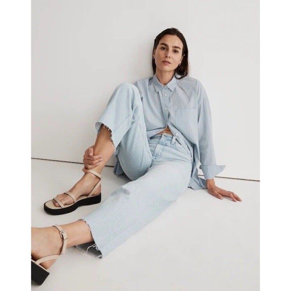Madewell The Perfect Vintage Wide Leg Crop Jean Size 24W Bosworth Wash Plus Size - Picture 3 of 13